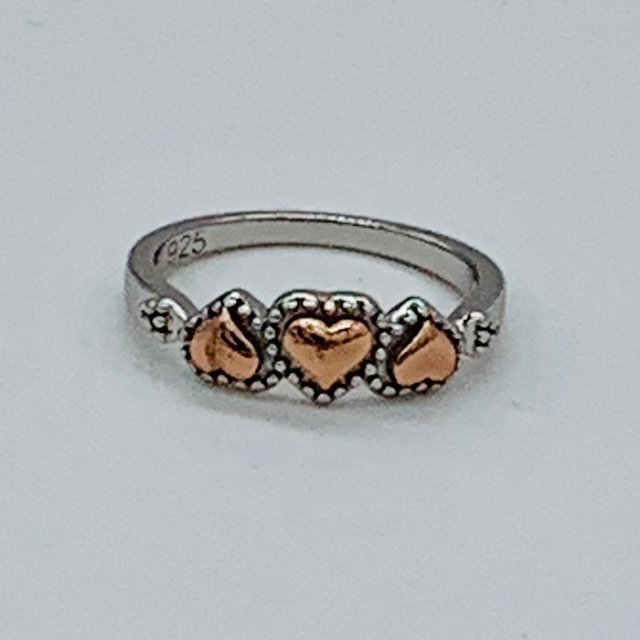 Jewelry - ❤️ Sterling Silver Rose Gold Heart Ring ❤️